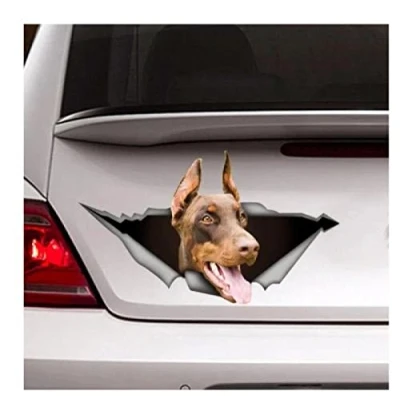 Abbildung von Auto Sticker Autoaufkleber Lustig Dog Brauner Dobermann Aufkleber, Haustier Hund Lustiger D Aufkleber（15Cm） C1S1038(1PCS)