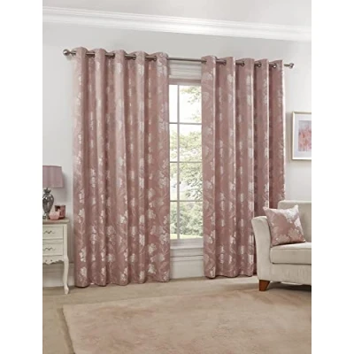 Abbildung von Emma Barclay Blossom BLOS9072BLS Vorhänge mit Ösen, gefüttert, 228 x 183 cm, Rosa
