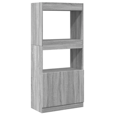 Abbildung von vidaXL Highboard, Sideboard mit Stauraum, Kommode Schrank für Wohnzimmer Büro Schlafzimmer, Anrichte Beistellschrank Bücherschrank, Grau Sonoma Holzwerkstoff