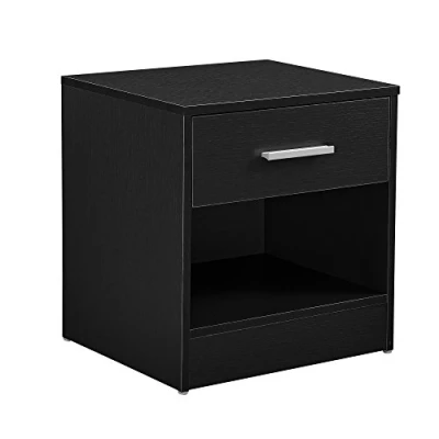 Abbildung von en.casa Nachttisch, mit Schublade 36,5x29,5x38cm Schwarz