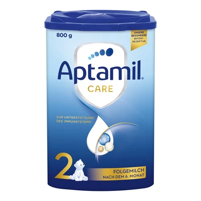 Abbildung von Aptamil Care 2 Folgemilch nach dem 6. Monat, Mit Omega 3 &amp; 6, DHA ARA, Ohne Palmöl, Babynahrung, Milchpulver, 1x 800 g