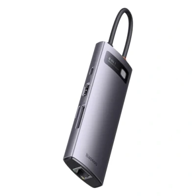 Abbildung von Hub 8w1 Baseus Metal Gleam Series, USB C do HDMI + 3 x 3.1 PD RJ45 microSD/SD