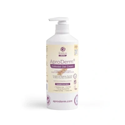 Abbildung von Aproderm Kolloidale Hafercreme 500 ml Pumpe paraffinfreie Creme geeignet für trockene Haut, Ekzeme und Schuppenflechte