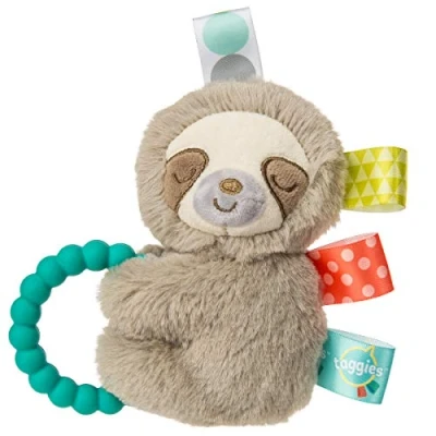 Abbildung von Taggies Soft Rattle with Teether Ring, 13 Centimetres, Molasses Sloth