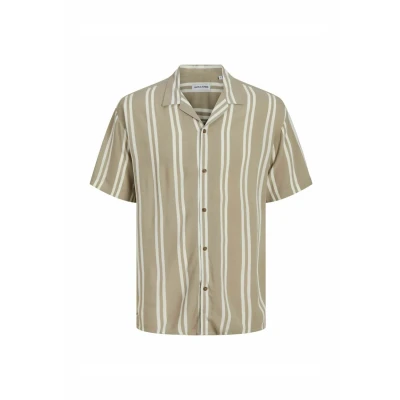 Abbildung von Jack &amp; Jones Jjejeff Stripe Resort SS SN Hemd, Herren, Größe: Medium, Crockery