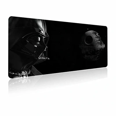 Abbildung von Mauspad XXL Star Wars Darth Vader, Mousepad mit genähten Kanten und Rutschfester Gummiunterseite, High Speed Oberfläche, Computer Tastatur Mäuse, Kombi Pad Matte 39.7 x 80.1 cm