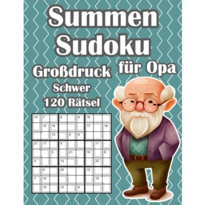 Abbildung von Killer Sudoku Rätselheft Schwer im Großdruck: Summen Buch mit 120 Rätseln für Opa