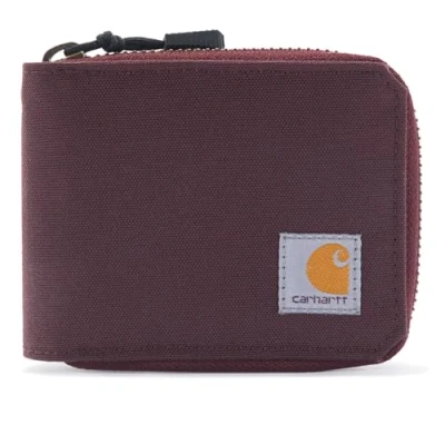 Abbildung von Carhartt Canvas Reißverschluss, strapazierfähige Geldbörse mit Reißverschluss für Herren, Nylon Ente (Deep Wine), Einheitsgröße, Einheitsgröße