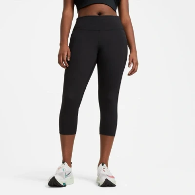 Abbildung von Nike Dri FIT Fast Crop Tight Plus Size 3X Damen Schwarz Sportliche Leggings für Komfort