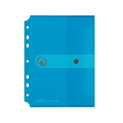 Abbildung von Herlitz 11293826 Polypropylen (PP) blaue Ordnungsmappe Ordnungsmappen (Polypropylen (PP), blau, transparent, A5, Hochformat, Druckknopf)