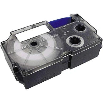 Abbildung von Casio EZ Label Printer XR 18X1 Schriftband selbsthaftend 18 mm x 8,0 m schwarz auf transparent
