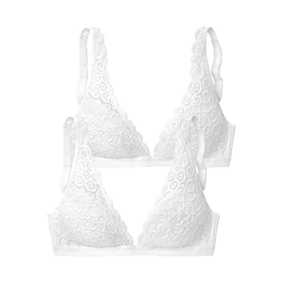 Abbildung von Lascana 2 PACK Triangel BH, Damen, Größe: 70A, weiß +