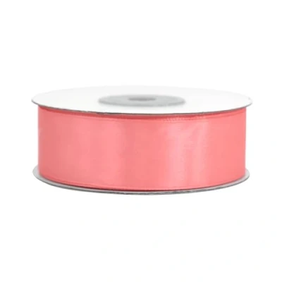 Abbildung von Satinband 25mm x 25m Rolle FARBAUSWAHL in 3/6/12/18/25/38/50/75/100mm farbecht &amp; waschbar Schleifenband für Hochzeit Geschenkband zum Verpacken Dekorieren Basteln Koralle 238