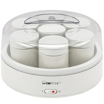 Abbildung von Clatronic® Joghurtbereiter Joghurt selber machen inkl. 7 Gläser mit Schraubdeckel einfache Zubereitung Maker für bis zu 1,1 Liter Joghurtmaschine Yogurt JM 3344