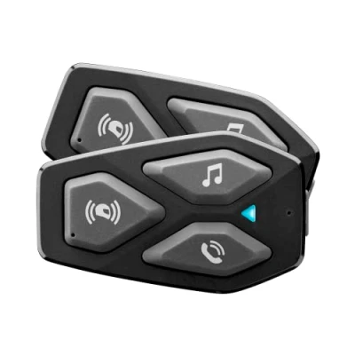 Abbildung von INTERPHONE UCOM3 Doppelpack Bluetooth 5.1 Motorrad Gegensprechanlage für Motorradhelme, 32 mm Kopfhörer, Motorradnutzung, Entfernung 500 m, Autonomie 10 Stunden, Musik, GPS, wasserdicht IP67