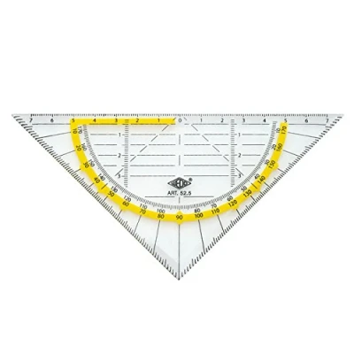 Abbildung von Wedo 525 Geometrie Dreieck 16 cm, Kunststoff, Hypotenuse, Facetten, Tuschenoppen, transparent