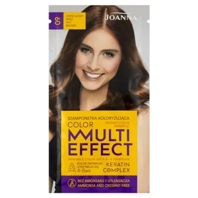 Abbildung von Joanna Tönungsshampoo “Multi Effect Haarfärbe Shampoo im Beutel Haltbarkeit 4 bis 8 Wäschen Haartönung ohne Ammoniak und Oxidationsmittel Nussbraun