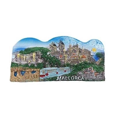 Abbildung von 3D Mallorca Spanien kühlschrankmagnet Tourist Reise Souvenirs handgemachte Harz Handwerk magnetische Aufkleber Home küche Dekoration Sammlung Geschenk