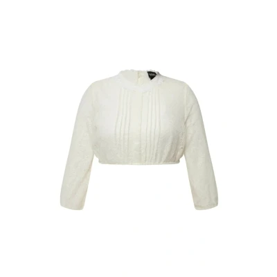 Abbildung von Ulla Popken Stretch 3/4 Sleeve Bluse, Damen, Größe: 42, Snow white