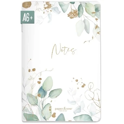 Abbildung von paper&amp;you® Notizheft A6+ dotted &quot;Blattgold&quot; mit 64 Seiten, Notizbuch klein, Mini Bullet Journal nachhaltig &amp; klimafreundlich