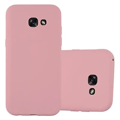 Abbildung von Cadorabo Hülle kompatibel mit Samsung Galaxy A7 2017 Schutzhülle TPU Silikon Case Candy Design Slim Kratzfest Weiche Gummi Rundumschutz für in Rosa