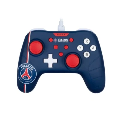 Abbildung von Konix PSG Kabelgebundener Controller für Nintendo Switch, Switch OLED und PC Vibrationsfunktion 3 m Kabel Blau, Weiß Rot.