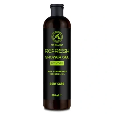 Abbildung von Duschgel für Männer Erfrischend 500ml Gel mit ätherischem Zitronengrasöl Reinigung und Pflege Frischer Duft Körperpflege Hautpflege Shower Refresh
