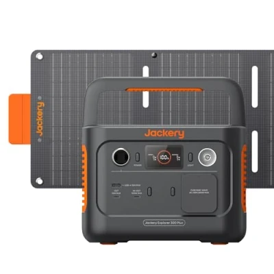 Abbildung von Jackery Stromgenerator Solargenerator 300 Plus 40W Mini, 0,60 in kW, (2 tlg), 288Wh tragbare Powerstation mit Mini Solarpanel für Outdoor