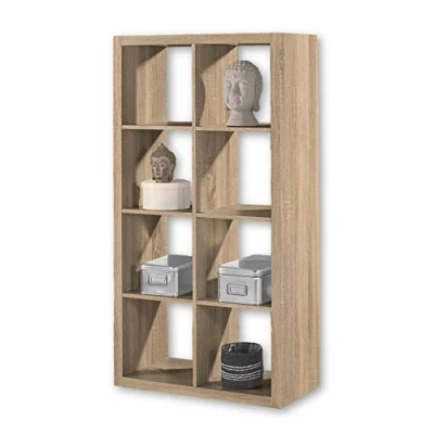 Abbildung von STYLE Modernes Würfelregal Eiche Sonoma Optik, ideal für Faltboxen Praktisches Raumteiler Regal mit offenen Fächern 77 x 147 38 cm (B/H/T)