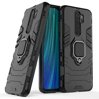 Abbildung von Kompatibel mit Redmi Note 8 Pro Hülle, Ring Ständer Magnetischer Handyhalter Auto Caseme Schutzhülle Case für Xiaomi Note8 (Schwarz)