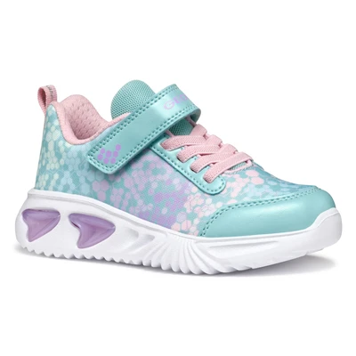 Abbildung von Geox Light UP Assister GIRL Sneaker low für Kinder, Größe: 25, Turquoise/pink Schuhe