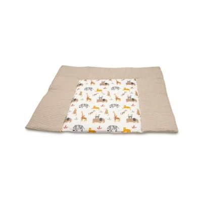 Abbildung von ULLENBOOM ® Wickelauflage 85x75 cm Waffelpiqué Sand Savanne (Made in EU) Wickelunterlage Waschbar und für Unterwegs geeignet, Bezug: 100% OEKO TEX Baumwolle, Wickeltischauflage 75x85