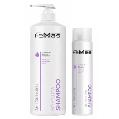 Abbildung von Femmas No Yellow Shampoo gegen Gelbstich 1L + 300 ml gratis Für ein klares stahlendes Blond Anti Haarpflegeshampoo