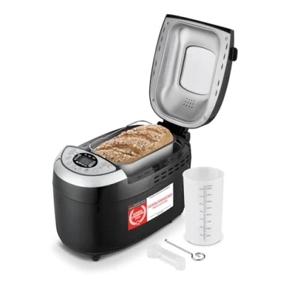 Abbildung von TZS FIRST AUSTRIA Brotbackautomat Brotbackmaschine, automatisch, 900g oder 1250g Brot, Timer, Display, 850 W, Brotbackautomat, inkl. 2 Knethaken, Antihaftbeschichtet,Sauerteig