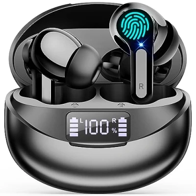 Abbildung von Bluetooth Kopfhörer Kabellos in Ear 5.3 Hi Fi Stereo Deep Bass Kabellose Kopfhoerer Noise Cancelling CVC Wireless Earbuds 35 Std. Spielzeit 13mm Treiber Ohrhörer Wasserdich USB C Headphone