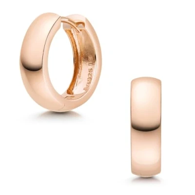 Abbildung von Materia Paar Creolen Rosegold Damen breit Ø17mm SO 359, Sterlingsilber, rosevergoldet