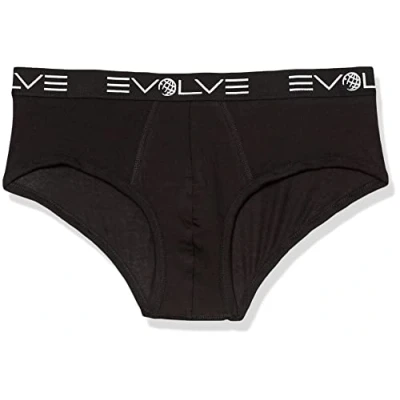 Abbildung von Evolve Herren Baumwoll Stretch, 3 Stück Slip, schwarz, Small