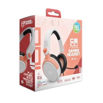 Abbildung von Stealth C6 100 Gaming Headset Burst Pfirsich &amp; Weiß, Multiplattform kompatibel mit Xbox, PS, Switch, PC, Handy und Tablet