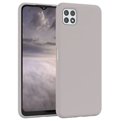 Abbildung von EAZY CASE Premium Silikon Handyhülle kompatibel mit Samsung Galaxy A22 5G, Slimcover Kameraschutz und Innenfutter, Silikonhülle, Schutzhülle, Bumper, Handy Case, Hülle, Softcase, Rosa Braun