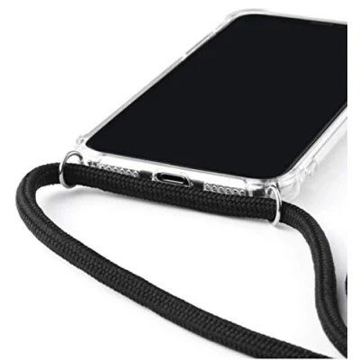 Abbildung von Smart Handy Schutzhülle + Trageband / Umhängeband Huawei P20 PRO schwarz, SMCOHP20PB