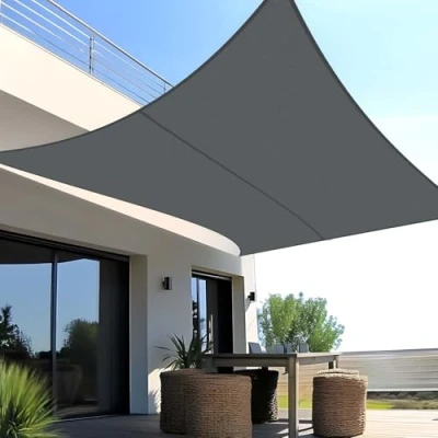 Abbildung von SUNNY GUARD Sonnensegel Wasserdicht 3x3m Rechteckig Sonnenschutz Wetterschutz Segel Baldachin UV Schutz für Balkon Terrasse Garten, Grau Anthrazit