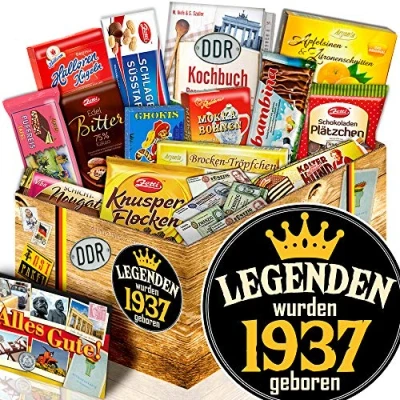 Abbildung von Legenden 1937 / Geburtstagsgeschenk Mann/Schokoladen Box Ostpaket