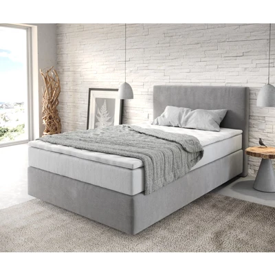 Abbildung von Boxspringbett Dream Well 120x200 cm Mikrofaser Grau mit TFK Matratze und Visco Topper