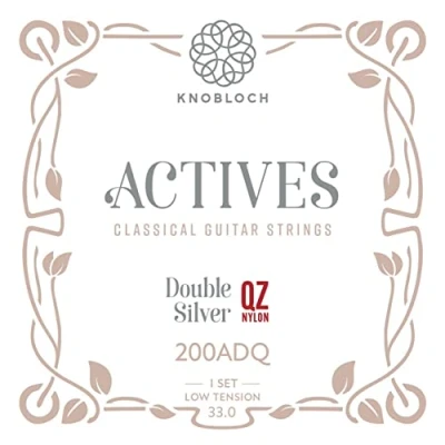 Abbildung von KNOBLOCH STRINGS Spanische Gitarrensaiten 200ADQ Actives Double Silver &amp; QZ Nylon Mittelspannung bis niedrig 30,0 Brillanter Bass, Lyrische Höhen, Saitensatz für Flamenca und Klassik