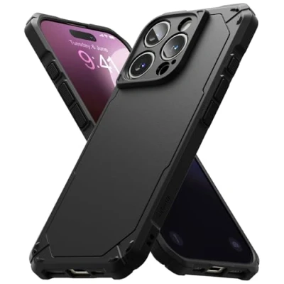 Abbildung von Ringke Rugged Gear Case für iPhone 16 Pro Max Hülle, Robuster Stoßfester Bumper Fester Griff rutschfest Kratzfest Fortschrittliche Schützende Handyhülle Black