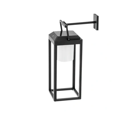 Abbildung von Lucande 2 in 1 LED Solarleuchte Tilena, schwarz, eckig, Alu