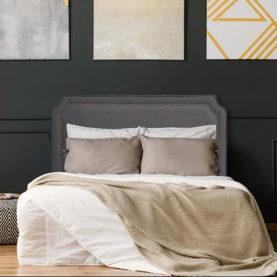 Abbildung von Milana Kopfteil Bett 160cm mit Stoffbezug Grau