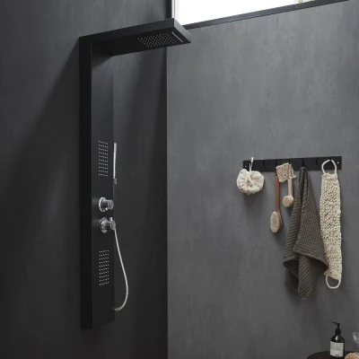 Abbildung von HOME DELUXE Duscharmatur Duschpaneel CASCATA Duschset, Regendusche, inkl. Armatur, Massagedüsen &amp; Handbrause