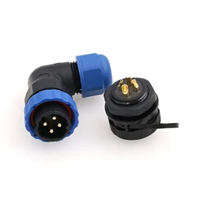 Abbildung von ZBLZGP SD20 4 Pin 25A Rechtwinkliger IP68 Wasserdichter Stecker Buchse Buchsenleiste Kabelstecker