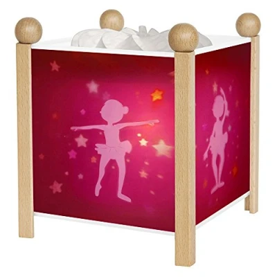 Abbildung von Trousselier Ballerina Nachtlicht Magische Laterne Ideales Geburtsgeschenk Farbe Holz natur animierte Bilder beruhigendes Licht 12V 10W Glühbirne inklusive EU Stecker